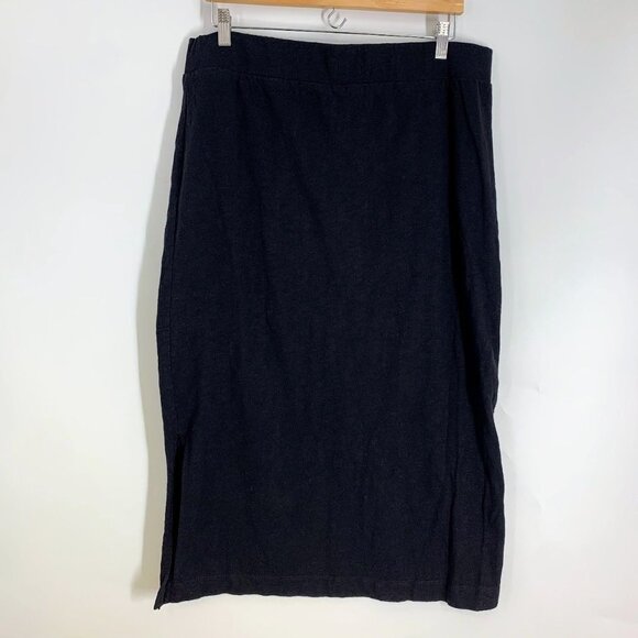 Lou &‎ Grey Women's Jersey Cotton Pull On Elastic Waist Midi Skirt Size XL - Picture 2 of 12